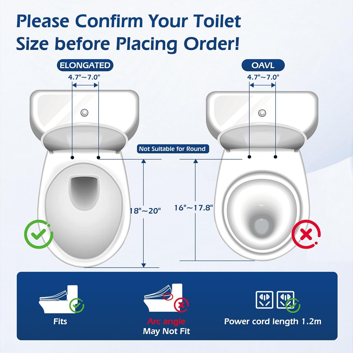 Bidet Toilet Seat, Electric Smart Heated Toilet Seat with Instant Warm Water & Dryer, Feminine & Front Rear Wash, Self-Clean Nozzle, Night Light, Wireless Remote, Soft Closed Toilet Lid, Elongated