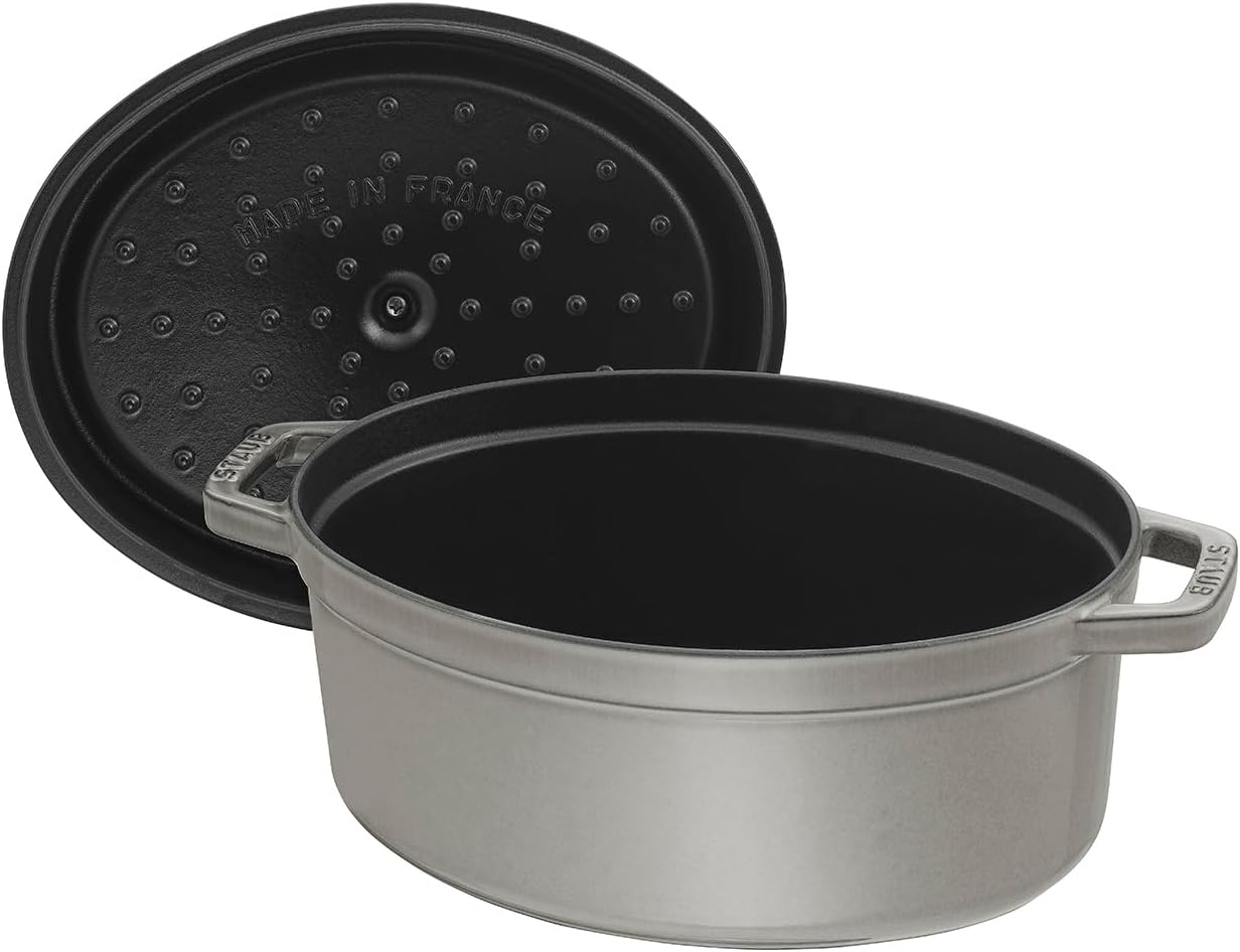 STAUB Cast Iron Roaster/Cocotte, Oval 17 cm, 1 L, Graphite Grey