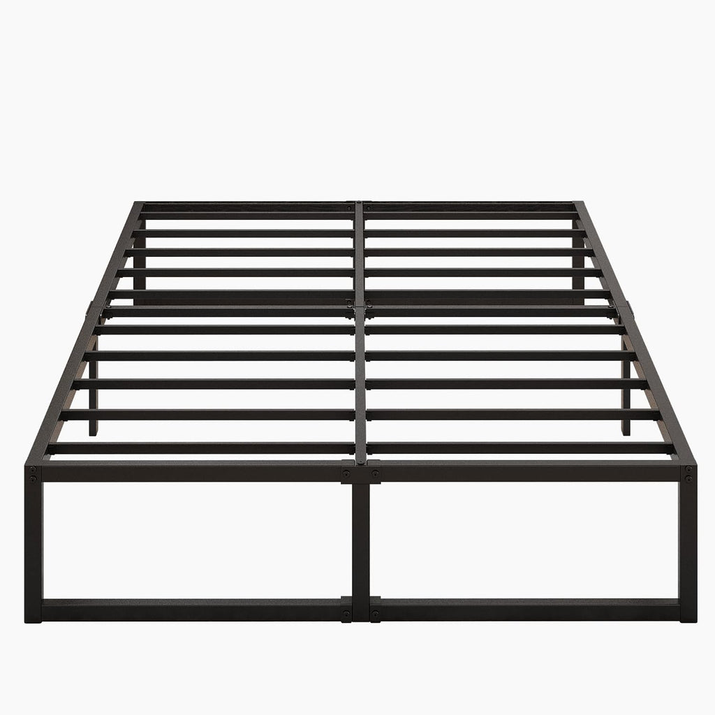 Lutown-Teen 14 Inch Full XL Size Bed Frame No Box Spring Needed, Heavy Duty XL Full Metal Platform Beds with Sturdy Steal Slats for Mattress Foundation, Easy Assembly, Noise Free, Black