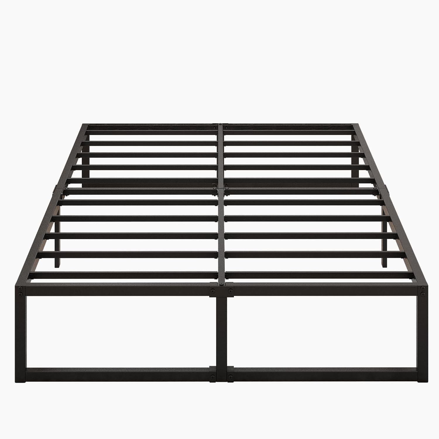 Lutown-Teen 14 Inch Full XL Size Bed Frame No Box Spring Needed, Heavy Duty XL Full Metal Platform Beds with Sturdy Steal Slats for Mattress Foundation, Easy Assembly, Noise Free, Black