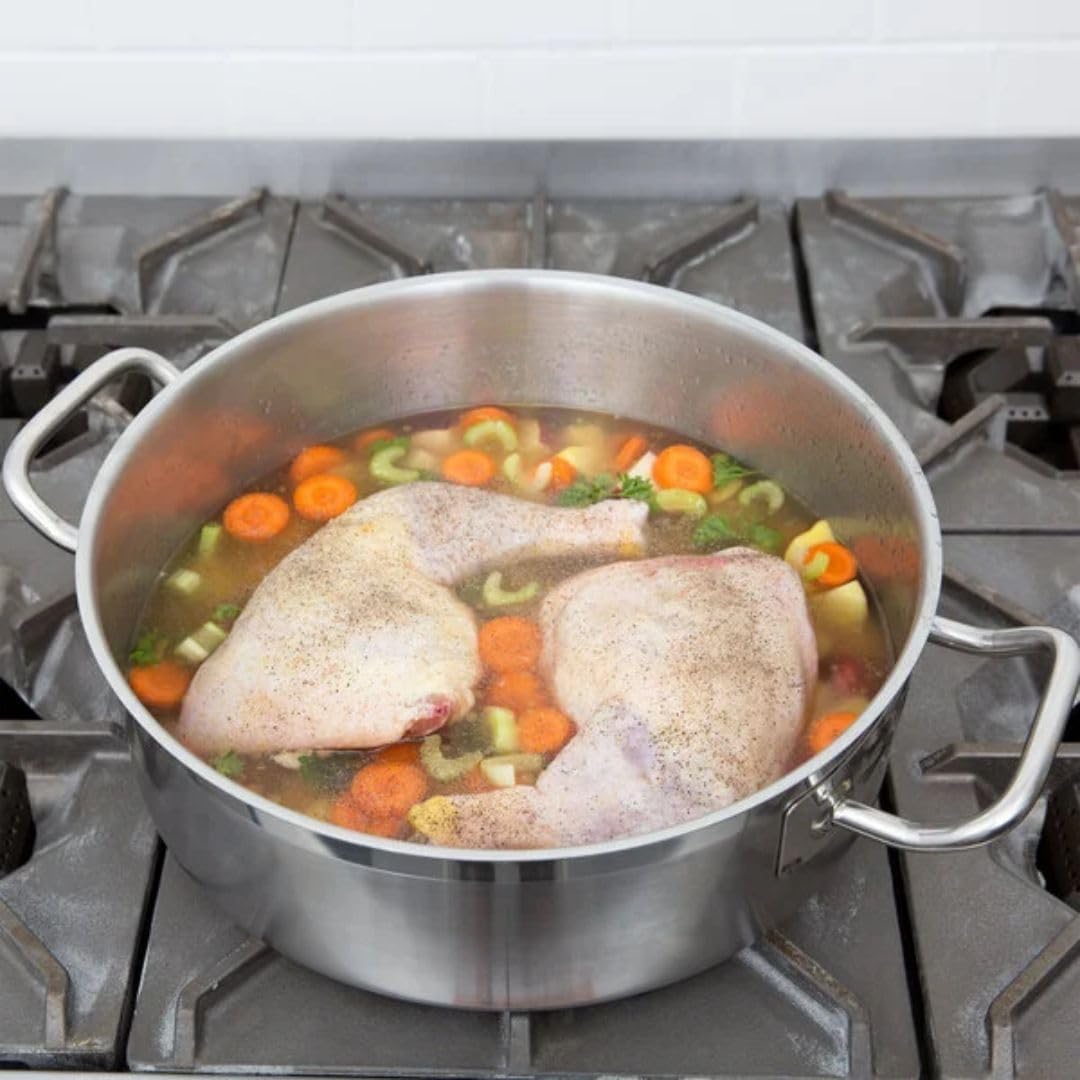 Soro Essentials- 10 Qt. Heavy Duty Brazier Pan with Cover- Round Braiser Pan Flat Cooking Surface Even Heating Cookware Perfect for Frying Stir-frying Stewing Cooking Home Kitchen Restaurant