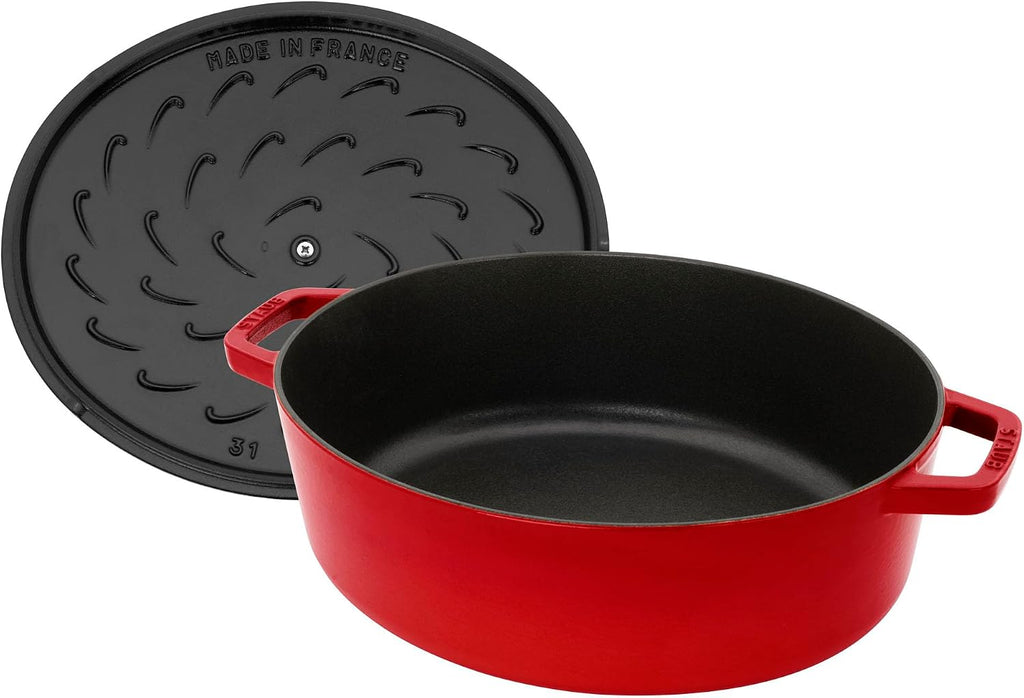 Staub Cast Iron 6.25-qt Shallow Oval Dutch Oven - Cherry