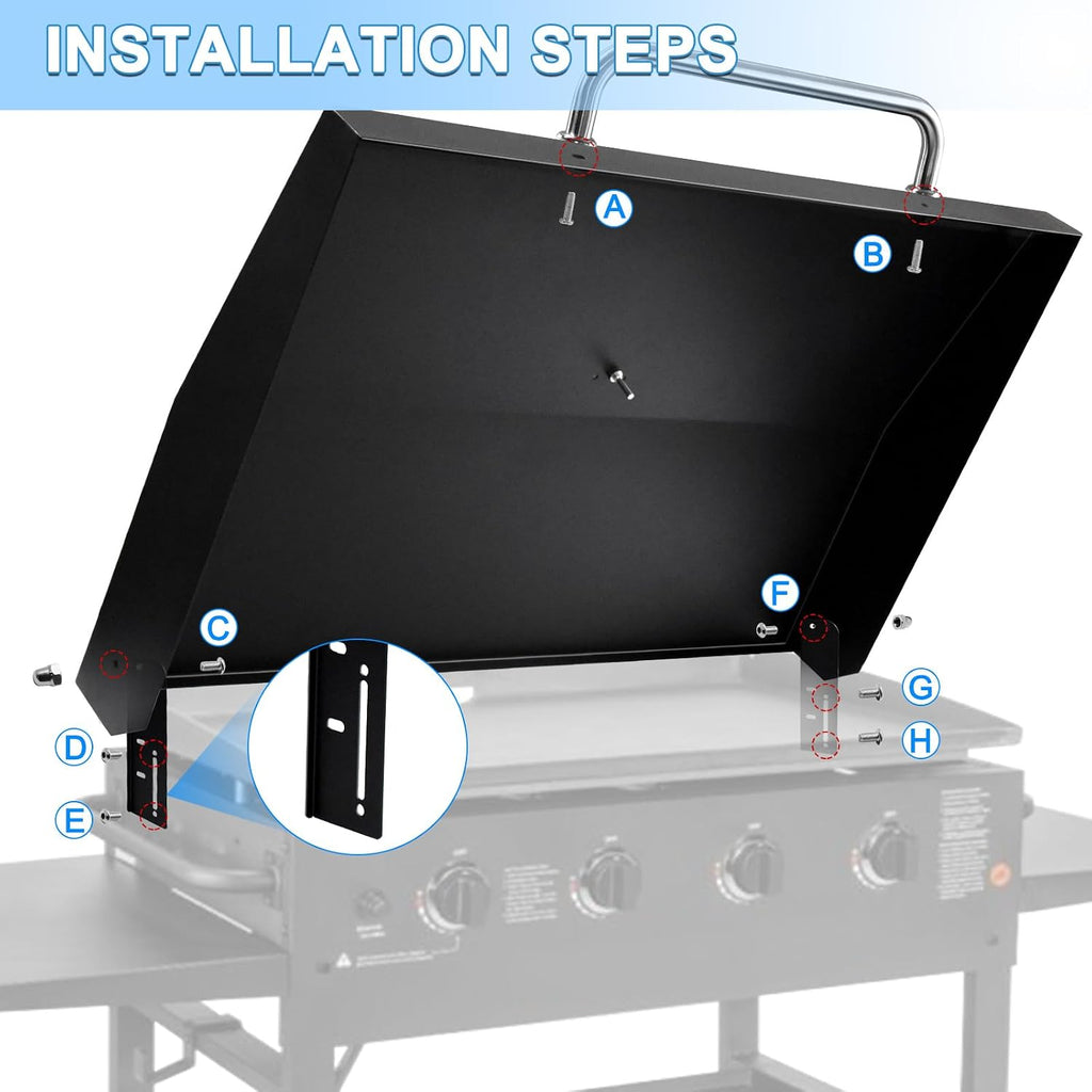 Hinged Lid For 36 Inch Blackstone Griddle Top, Blackstone 1554, 1825, 1863, 2149, 1866, 2151, 1899, 1565, 1836, 1841, 2122 Grill Cover with Thermometer, 36in Blackstone Griddle Lid Hard Cover.