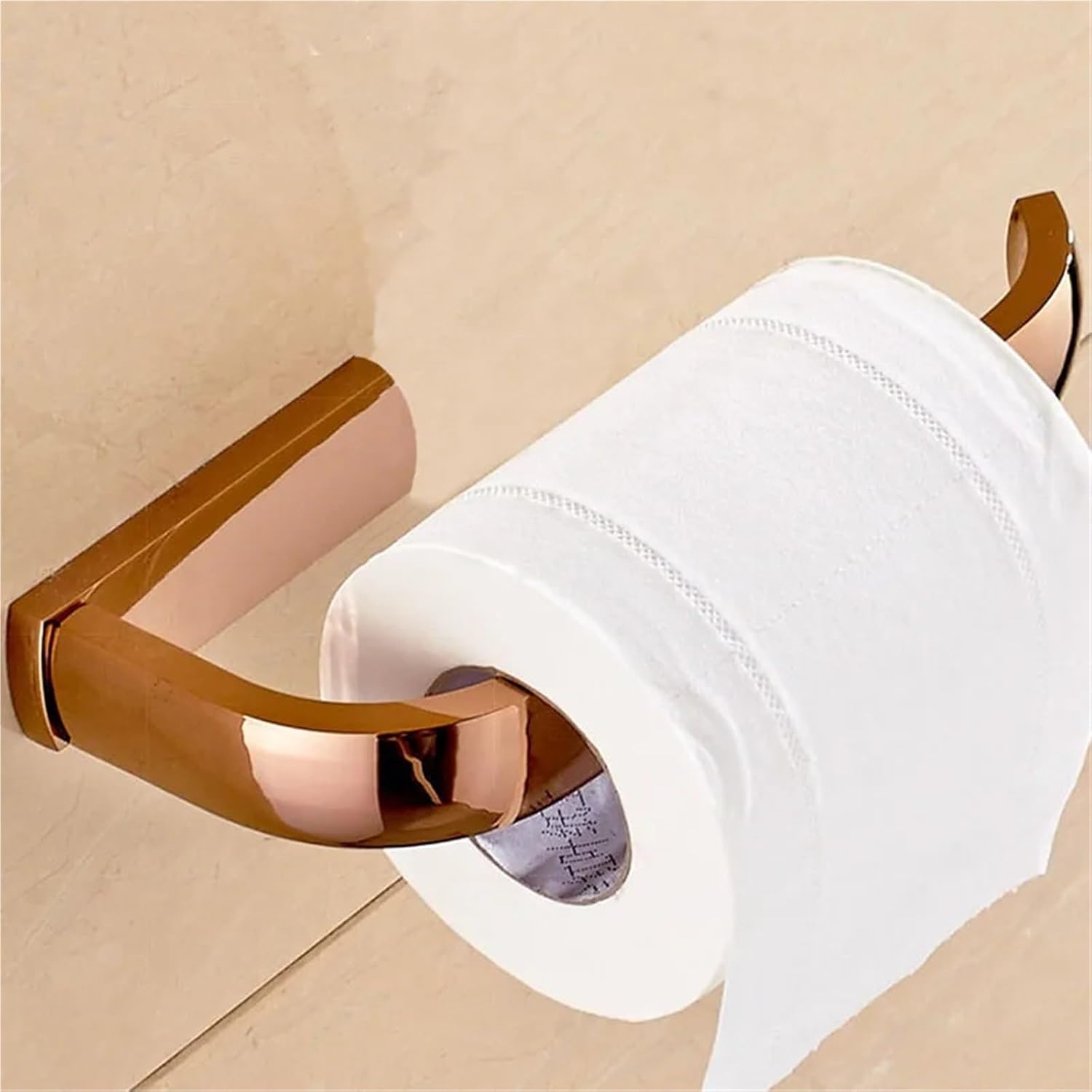 Bathroom Hardware Set Rose Gold Brass Robe Hook Towel Rail Rack Bar Tissue Paper Holder Accessories Wall Mount Lzh105(Single Towel Bar)