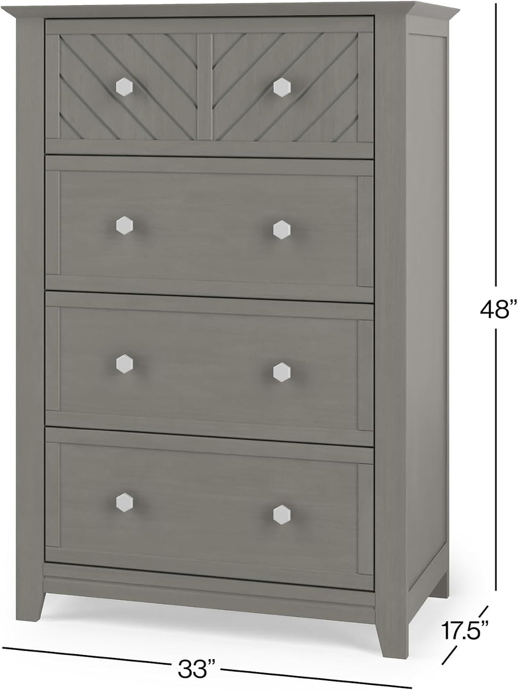 Child Craft Atwood Design 4-in-1 Convertible Baby Crib Nursery Furniture Set, Baby Bed, 3 Drawer Dresser and Chest Drawer, for Babies, Toddlers and Kids Bedroom (3 Piece - Lunar Gray)