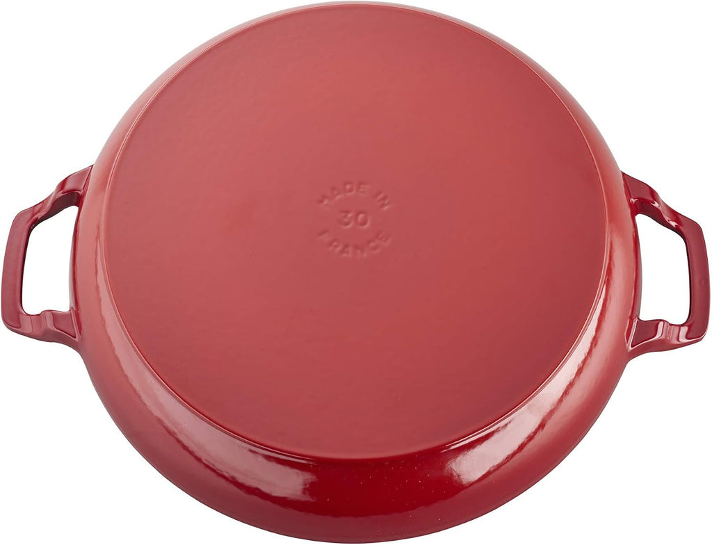 Staub Cast Iron Braiser, Dutch Oven, 3.5-quart, serves 3-4, Made in France, Cherry