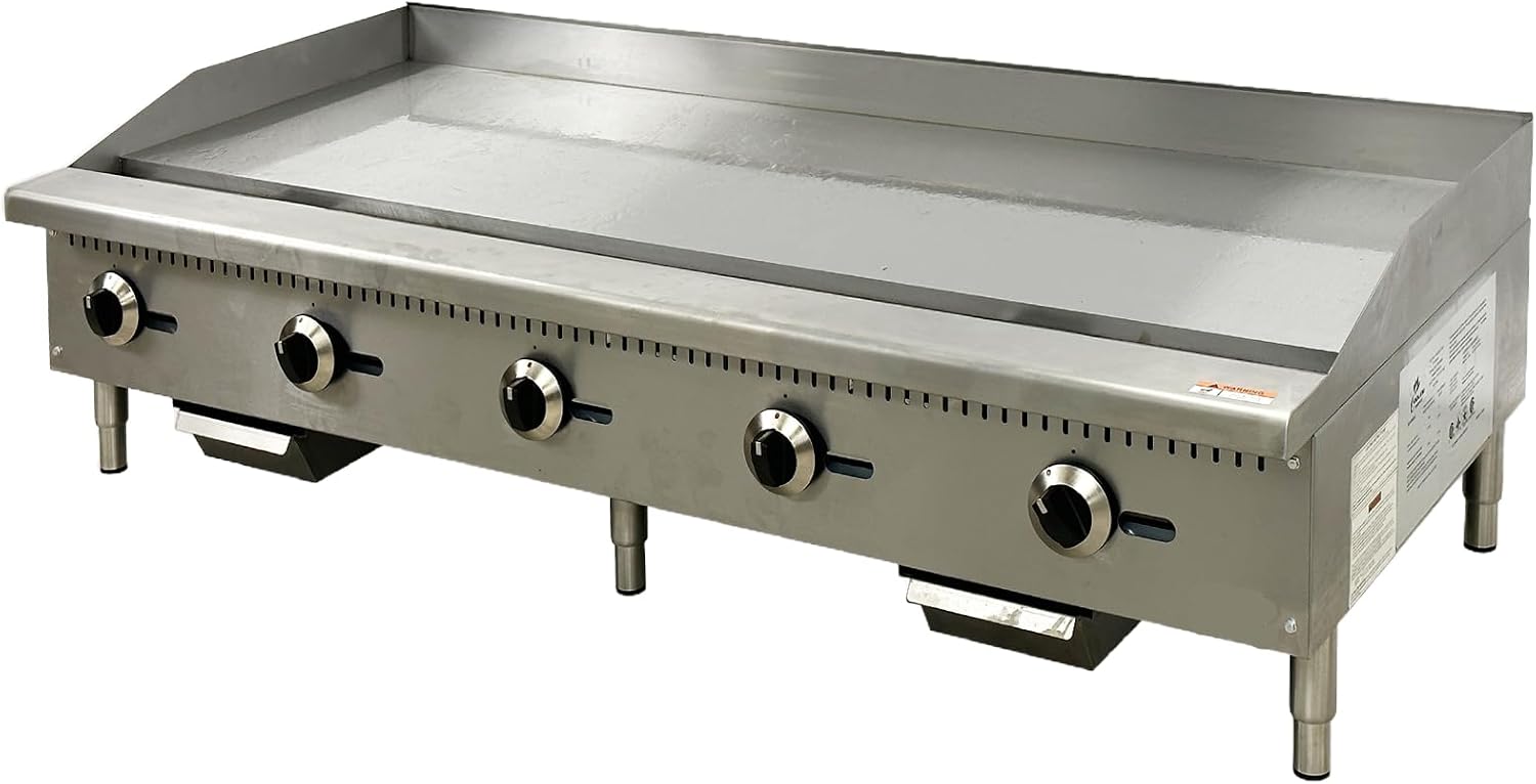 Commercial Gas Griddle ETL Flat Top Grill Stove Propane LP Natural Gas, 60' Heavy Duty HLRG-1500