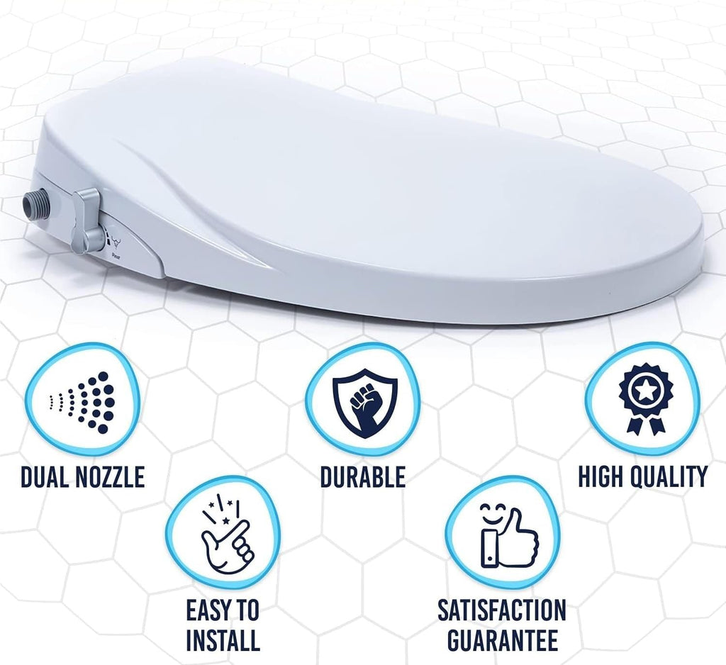 Intelligent Flushing Toilet Cover Female Washing Buttocks Seat Non-electrical Cleaning Stool Lid with Bidet(U-shape)
