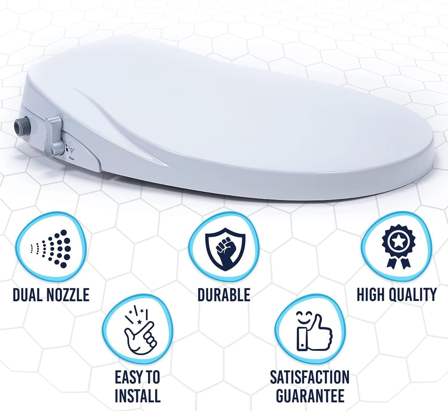 Intelligent Flushing Toilet Cover Female Washing Buttocks Seat Non-electrical Cleaning Stool Lid with Bidet(O-shape)