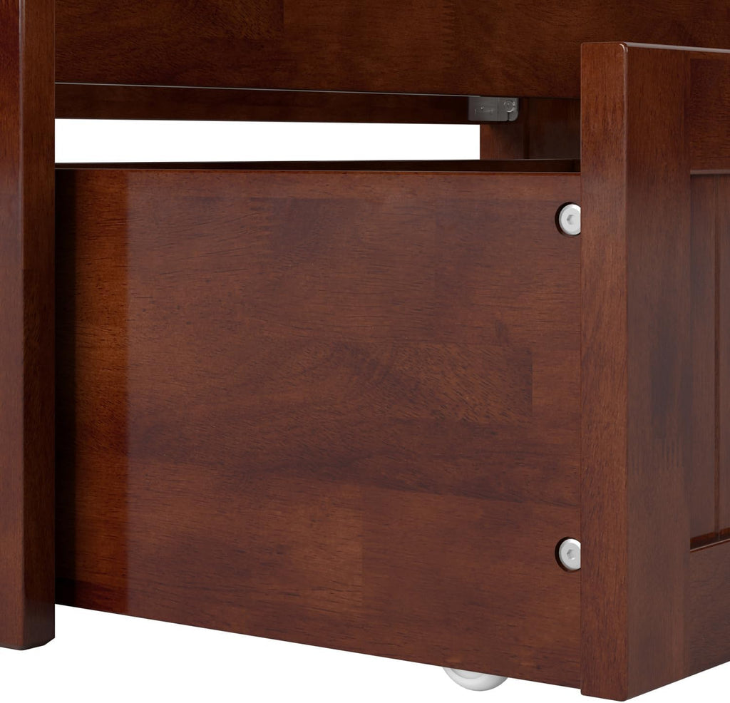 AFI, Nantucket Twin Size Wood Daybed Frame with 2 Storage Drawers, Walnut (Brown)