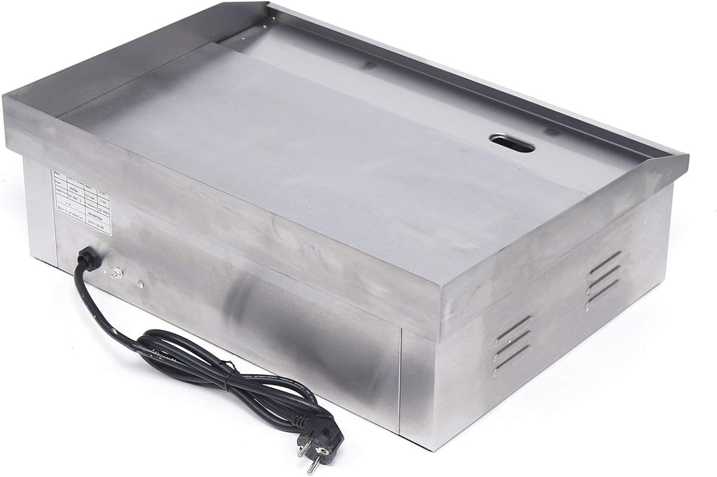 1600W Commercial Electric Griddle Flat Top Grill BBQ Restaurant Kitchen Teppanyaki Griddle, Commercial Table Top Griddle Electric Countertop Griddle Grill Hot Plate 122-572℉ Temperature Control