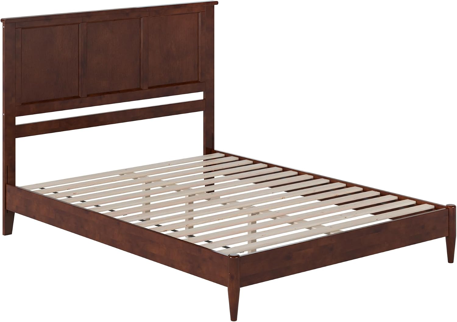 AFI, Charlotte Queen Solid Wood Low Profile Platform Bed, Walnut