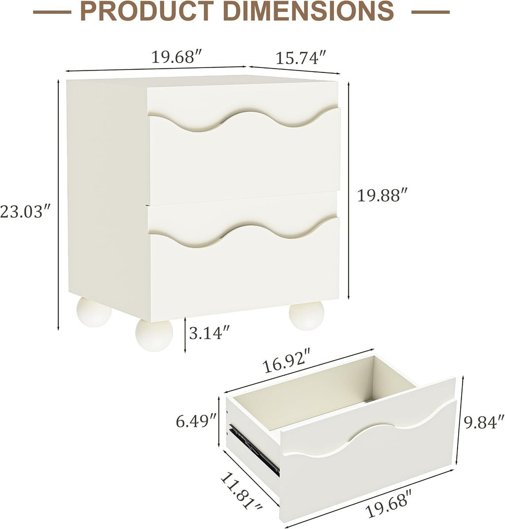 Anbuy Bedroom Sets 3 Pieces, Begie Scalloped Sets for Bedroom, Combo 3 Pieces