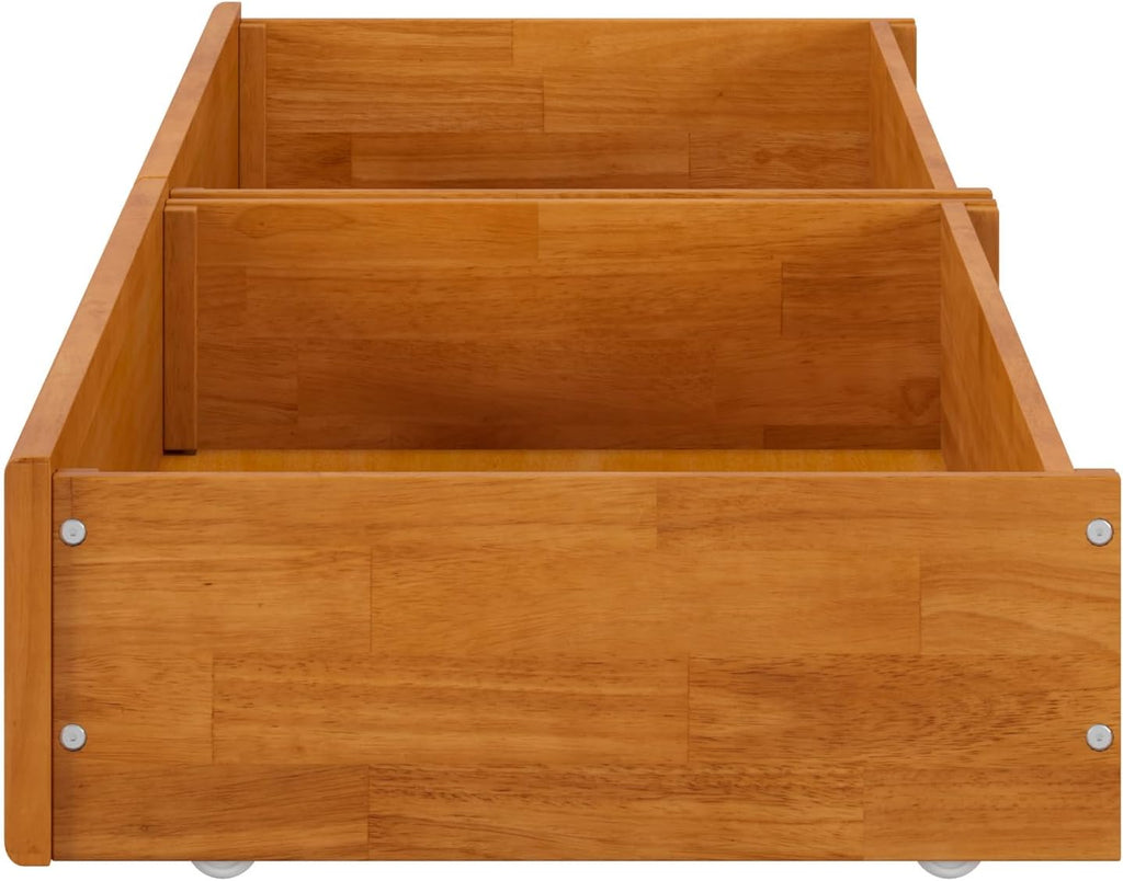AFI, Mid-Century Modern Under Bed Storage Drawers, Twin/Full, Light Toffee