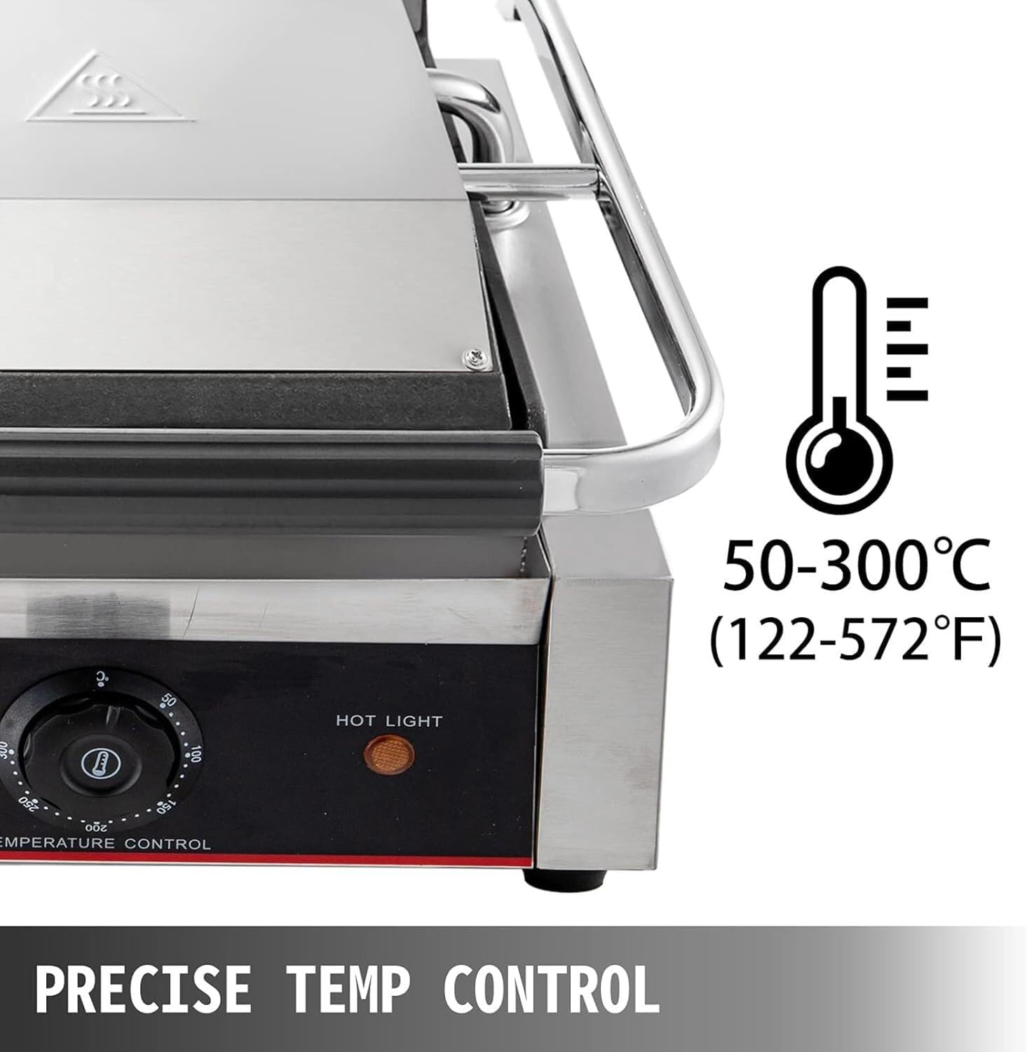 Commercial Electric Griddle Stainless Steel Grill BBQ, Countertop Hotplate Flat Top Kitchen Grill, Business Catering BBQ Steak Bacon Fryer Pans
