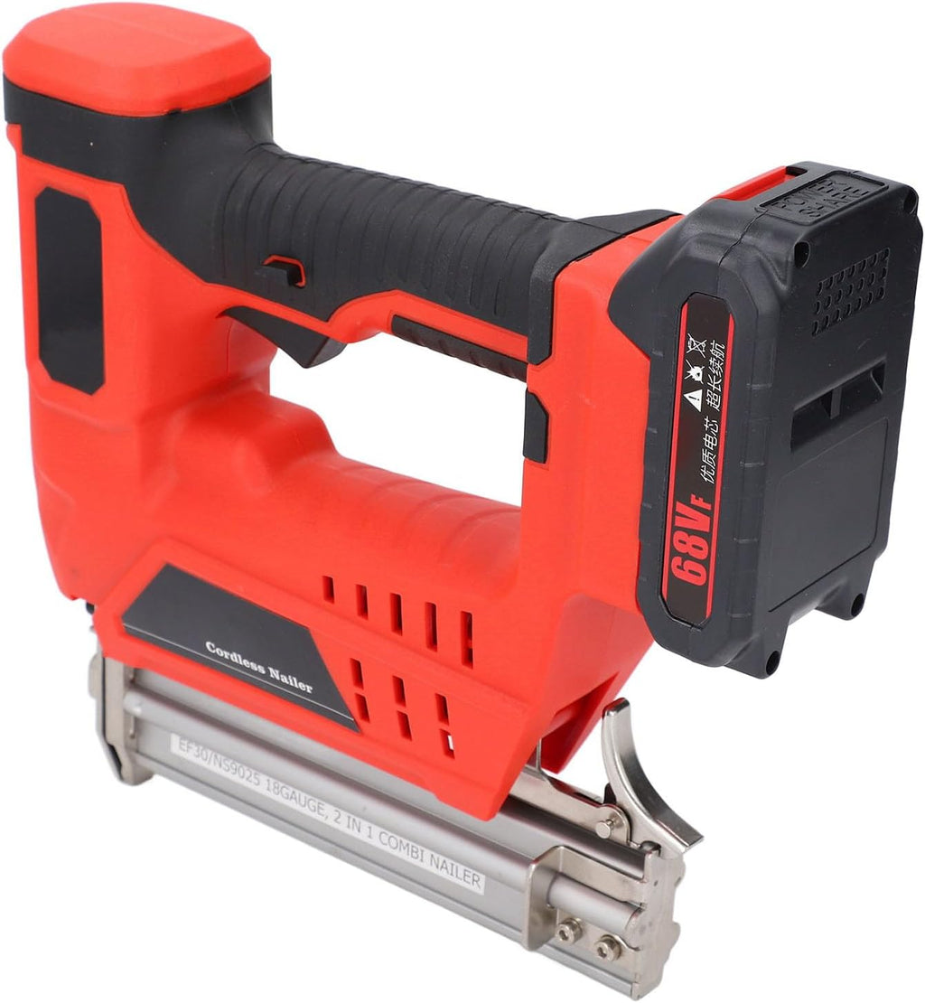 Cordless Brad Nailer Kit 2 Modes 2 in 1 Multifunctional 18V 2Ah Lithium Battery Powered High Efficiency Electric Staple Gun for Home Woodworking DIY Projects