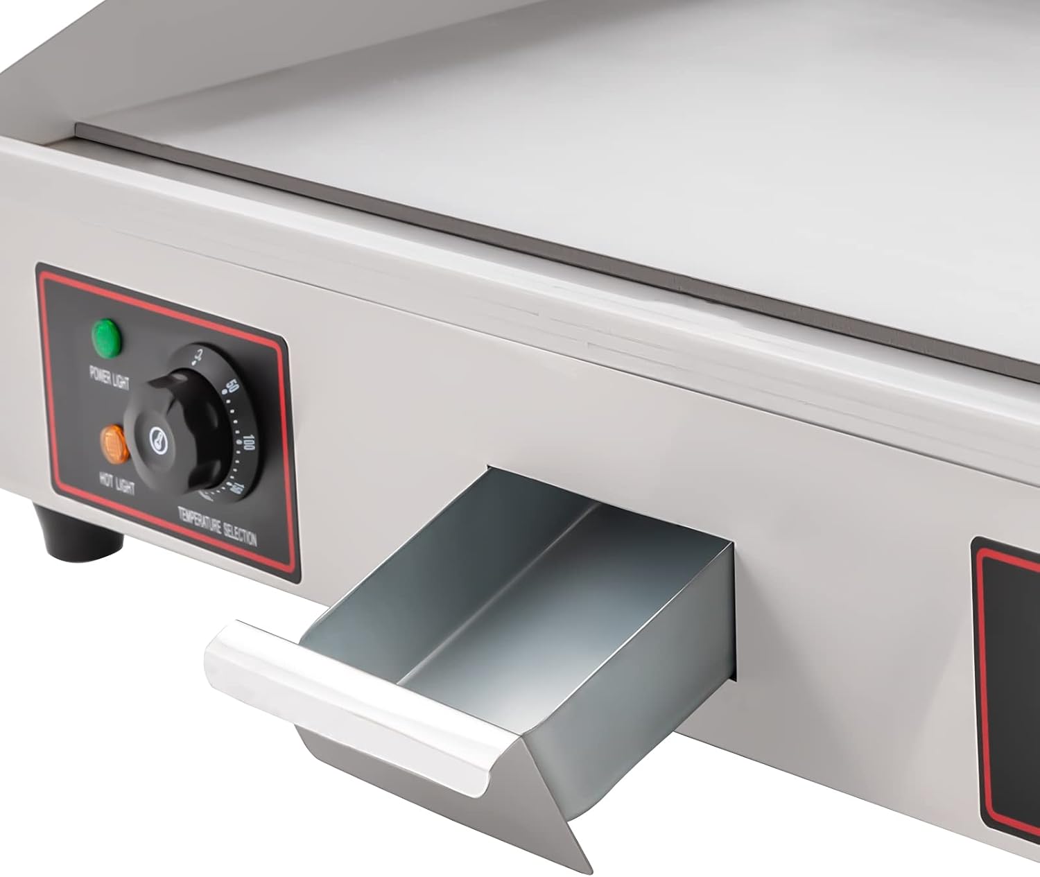 110V Commercial Griddle, Electric Countertop Griddle Commercial Flat Top Grill 50°C-300°C/122°F-572°F Temperature Range for Processing Vegetables, Chicken Fillet 28.7 x 18.9 x 9.06 Inch