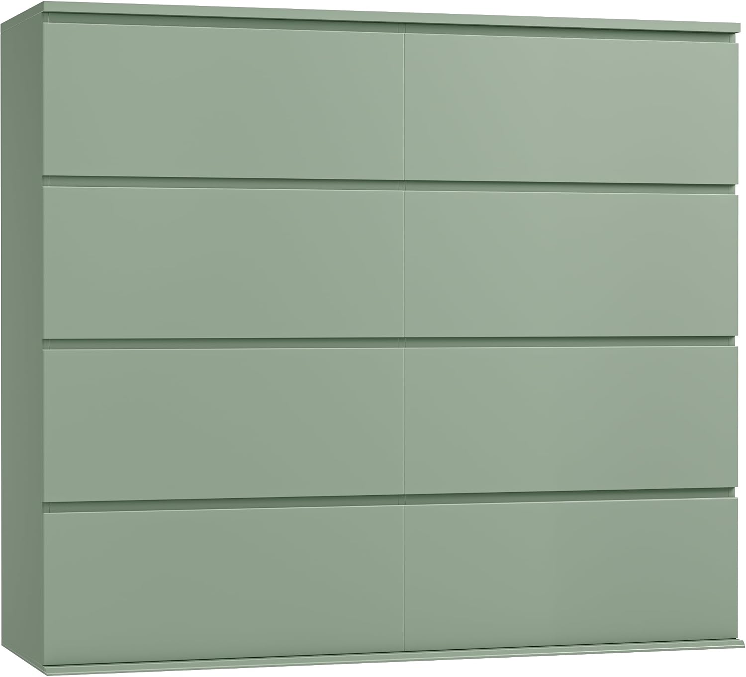 FINETONES Dresser for Bedroom, 8 Drawer Dresser Double Chest of Drawers, Modern Wood Dressers with Deep Drawers for Living Room, Green