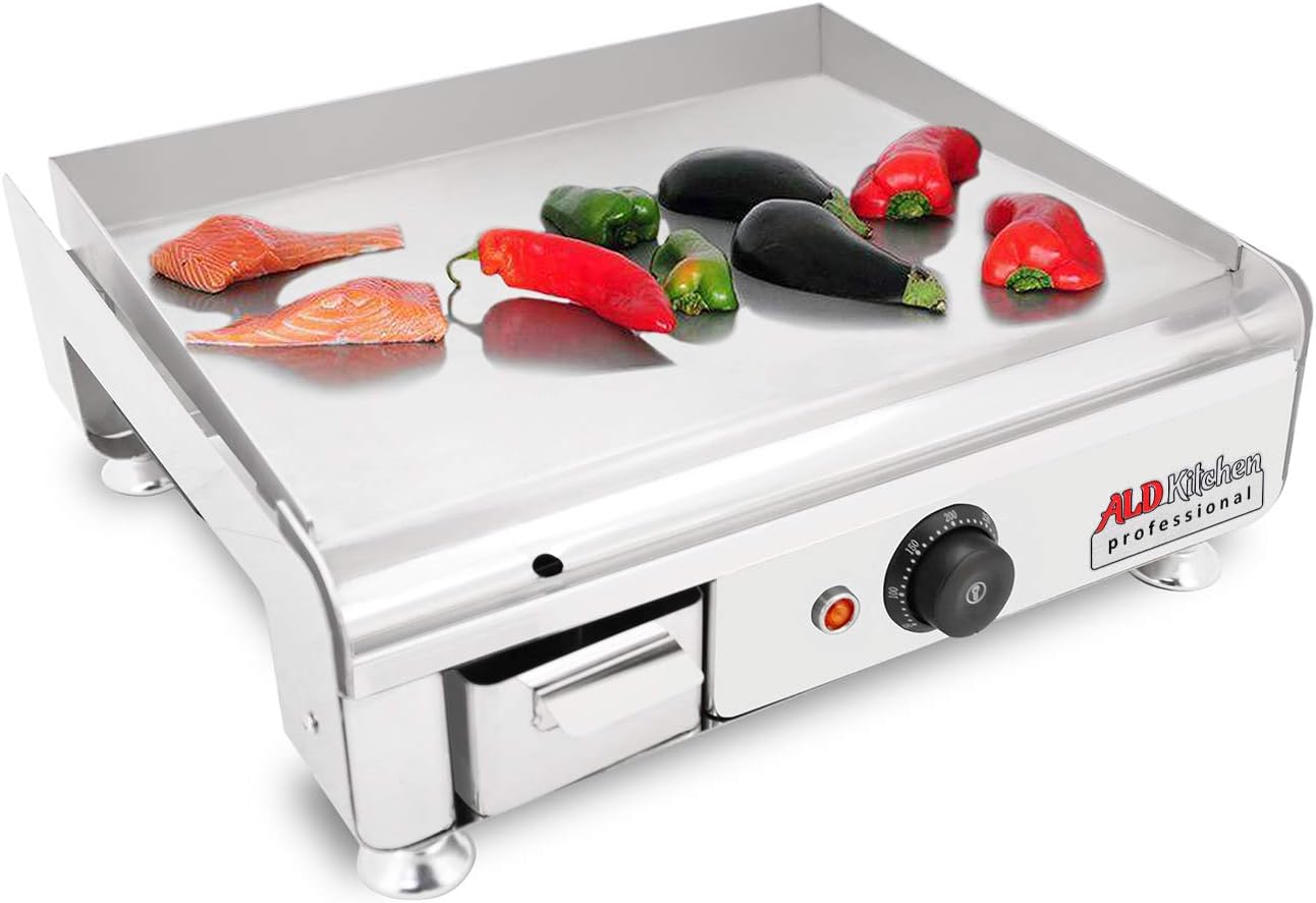 ALDKitchen Griddle Grill | Flat Top Electric Griddle | 18.5' x 16' | 110V