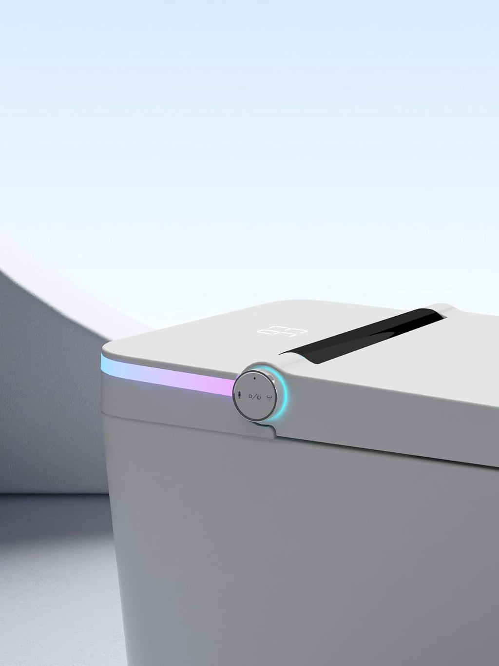 Smart Toilet with Built in Bidet Seat, Tankless Toilet with Auto Lid Opening, Closing and Flushing, Heated Seat, Digital Display, Elongated