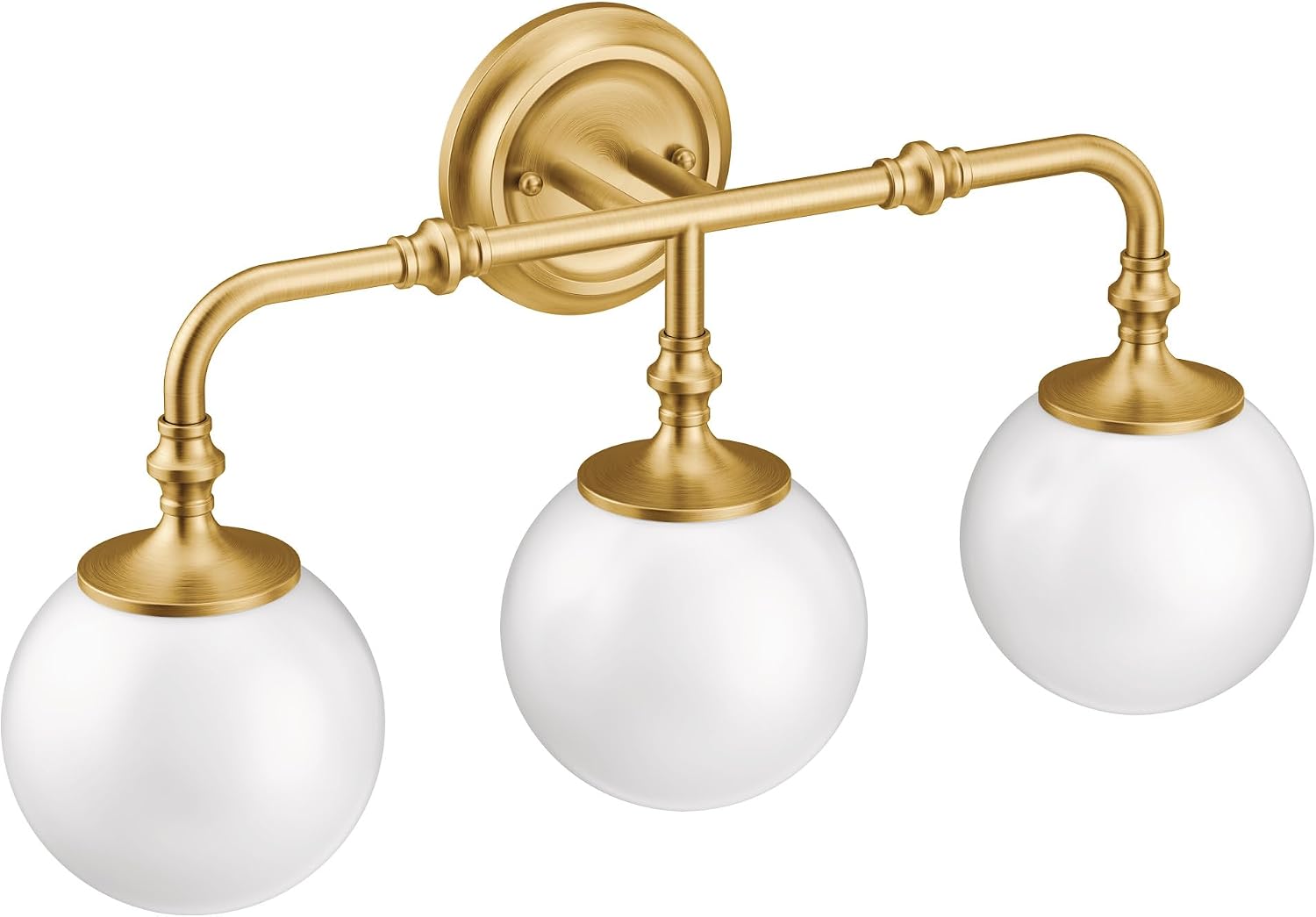 Moen YB0563BG Colinet 3-Light Dual-Mount Bath Bathroom Vanity Fixture with Frosted Glass, Brushed Gold