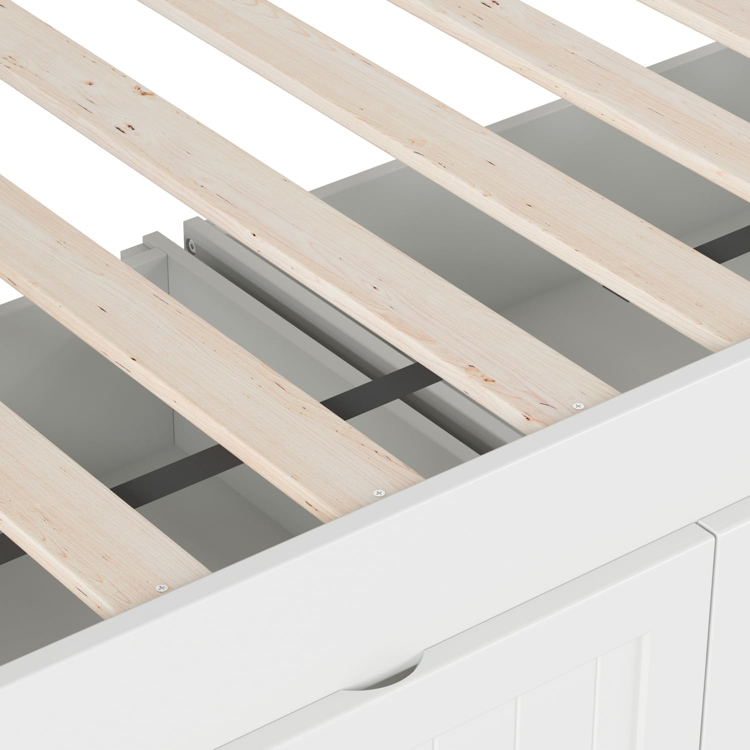 AFI, Nantucket Twin Size Wood Daybed Frame with 2 Storage Drawers, White
