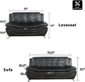 Contemporary Living Room Furniture Set, Faux Leather Sofa Set for Living Room/House/Bedroom/Office/Apartment (Black-A, Sofa,Loveseat), F45&F46
