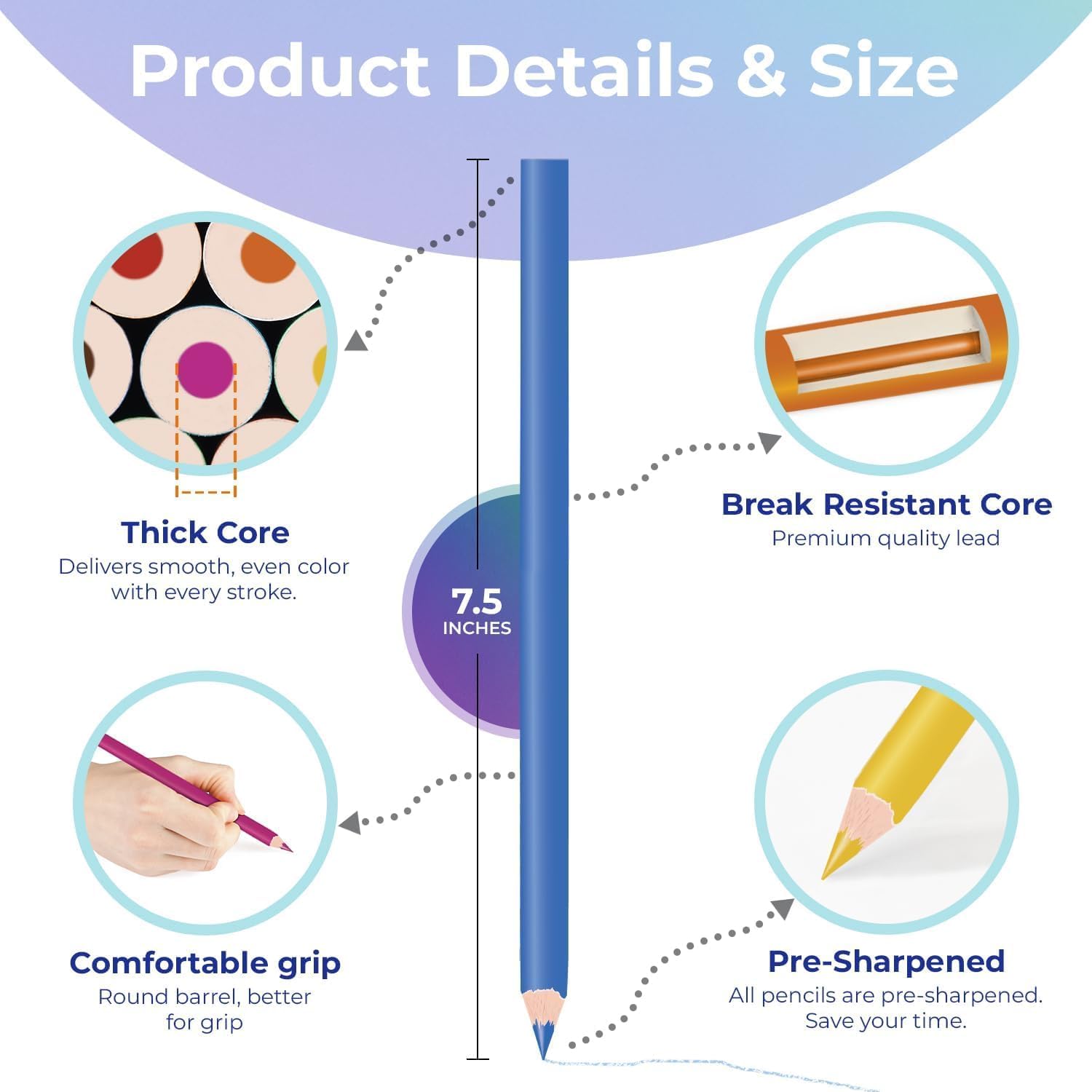 Rosmonde Bulk Colored Pencils 500 Pack (6000 Pencils), Pre Sharpened 12 Color Set, Easy Hold Classroom Art Supplies, Perfect for Schools, Teachers, Drawing, Crafts & Back-to-School Projects