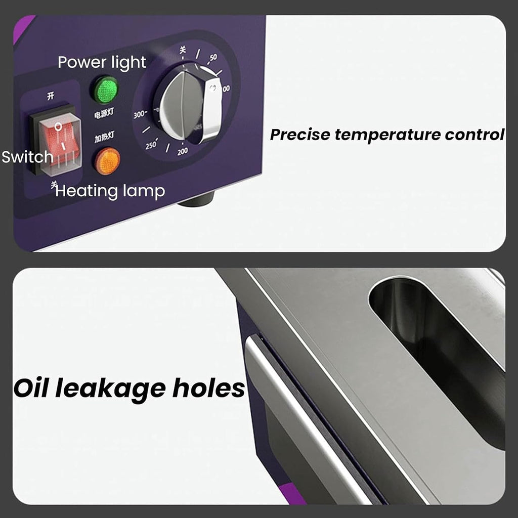 Commercial Electric Griddle 14', 2000W Flat Top Countertop Griddle, Non-Stick Chrome Plating Iron Cooking Plate for Restaurant