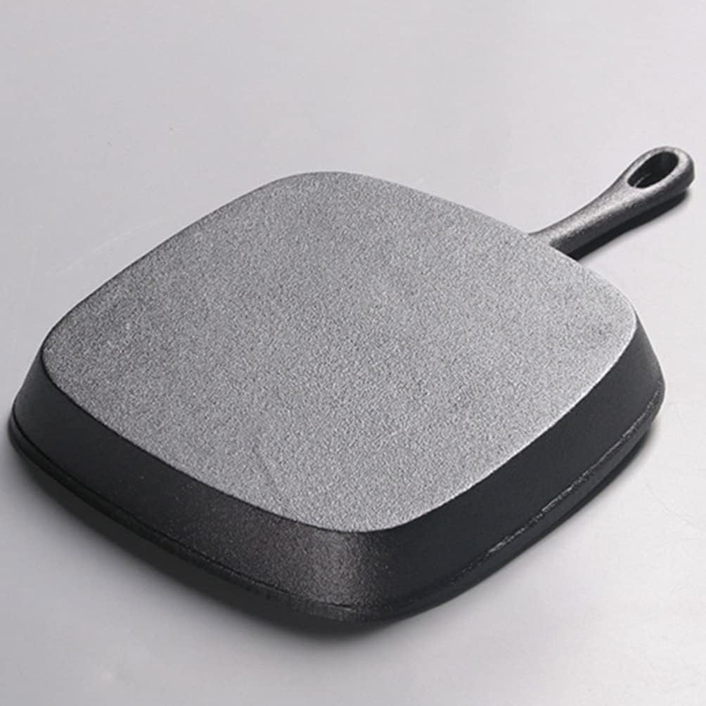 Grill Pan Frying Pan Steak Bacon Pan Deep Square Griddle Pan Iron Kitchen Grill Cookware for Steak Fish BBQ 2Pcs Wok