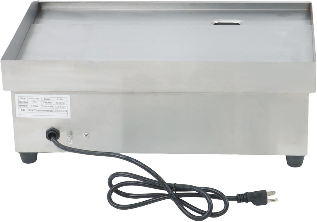 kimllier Commercial Electric Griddle 1600W Countertop Flat Top Grill 22 Inch for Restaurants, Shops and Snack Shops