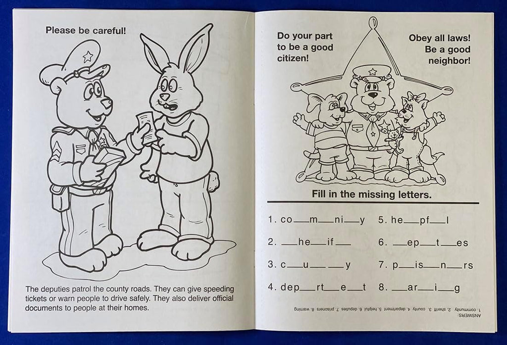 ZOCO – The Sheriff is Your Friend – Custom Educational Coloring Books (250 Bulk Pack, Without Crayons) – Promotional Police Toys, Activities for Kids