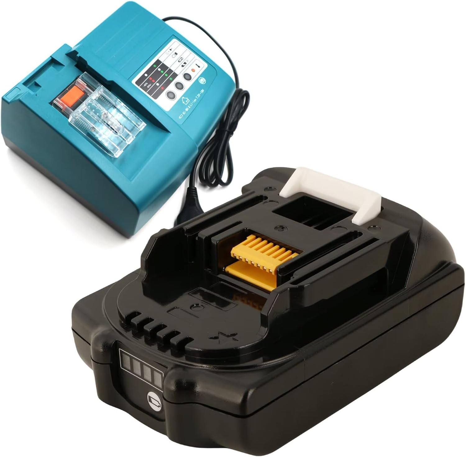 3.0Ah Compatible with Makita 18V Battery and Charger 01 Replacement Tools (Real Capacity Label) BDF452 BL1815N BL1820B BL1830B BL1840B BL1850B BL1860B Drill Battery