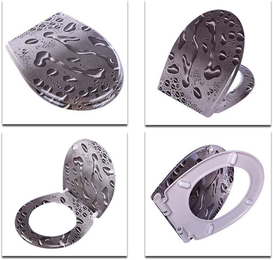 Soft Toilet Seat,Wide Choice of Beautiful Toilet Seats Easy Cleaningtoilet Lid Fit All Standard Round Toilet No Slam (D Top)