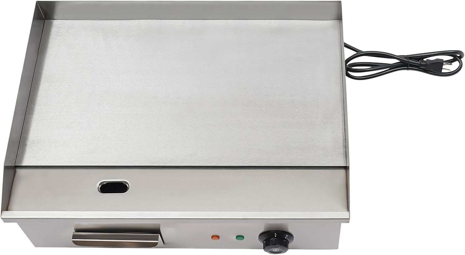 22' Commercial Griddle 3000W Electric Countertop Griddle Stainless Steel Non-Stick Flat Top Grill Machine Restaurant Teppanyaki Grill BBQ Grill, 122°F-572°F Temperature Adjustable