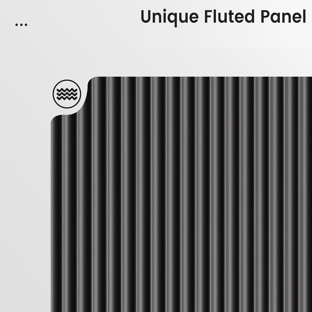 Standifurno Black Dresser for Bedroom, 8 Drawers Double Fluted Dressers, Modern Chest of Drawers with Curved Profile, Handleless, Storage Closet Dressers for Bedroom, Living Room, Entryways