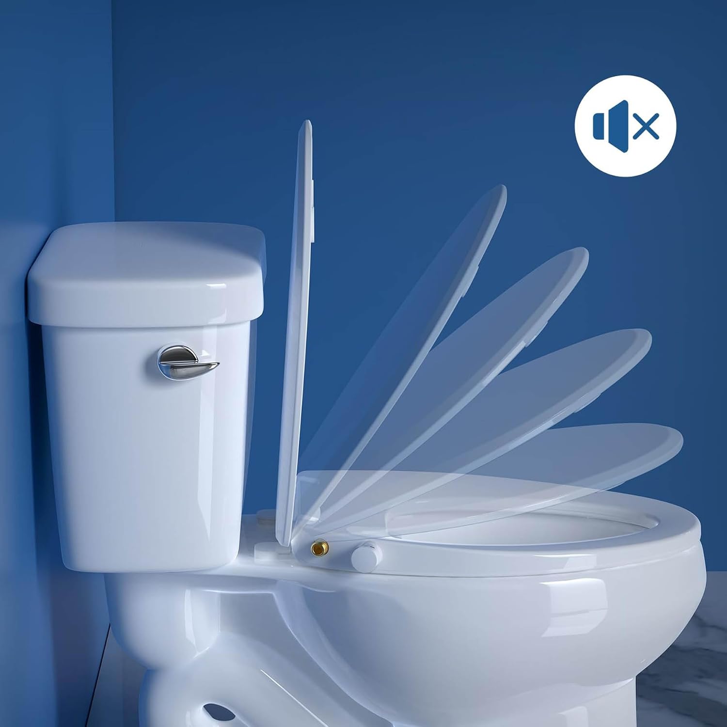 Bidet Seats, Elongated Smart Toilet Seat, Electric Smart Seat with Warm Air Dryer and Night Light, Closed Toilet Lid with Rear and Front Nozzle Warm Water Washing, Easy to Assemble, White