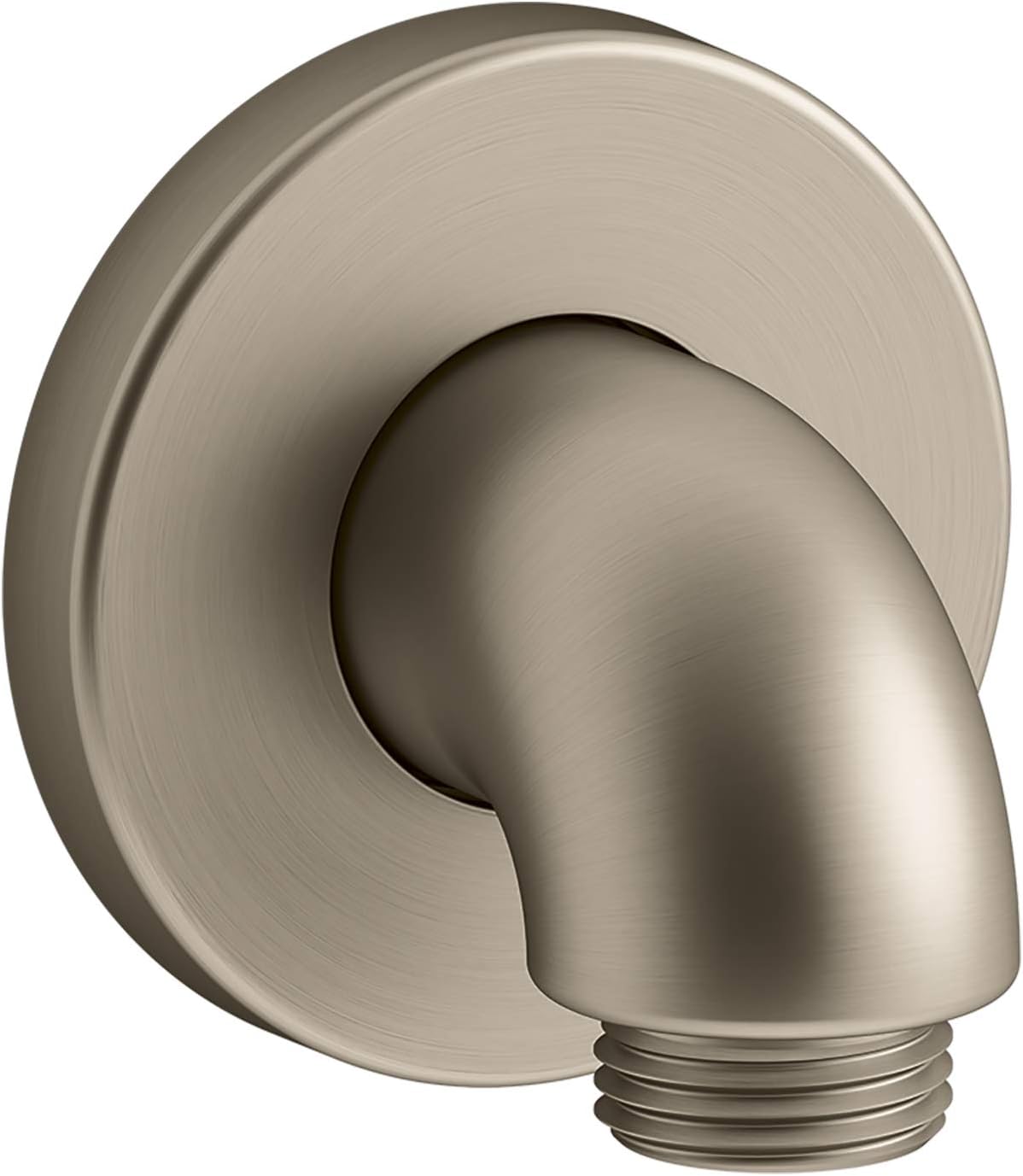 KOHLER 22172-BV Purist Stillness Wall-Mount Supply Elbow with Check Valve for Handshower Hose, Handheld Shower Elbow, Vibrant Brushed Bronze