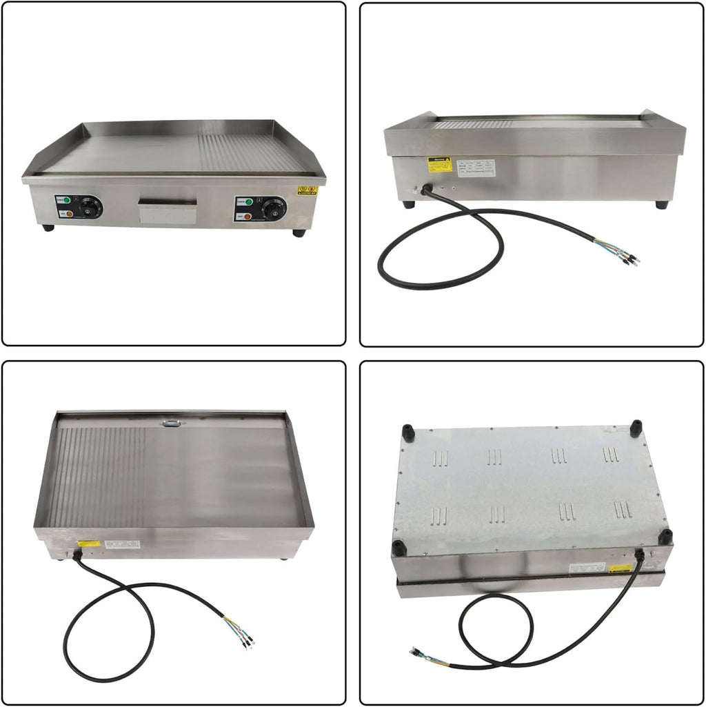 kimllier Commercial Electric Griddle 3000W Countertop Half Flat Top Grill 30 Inch for Restaurants, Shops and Snack Shops