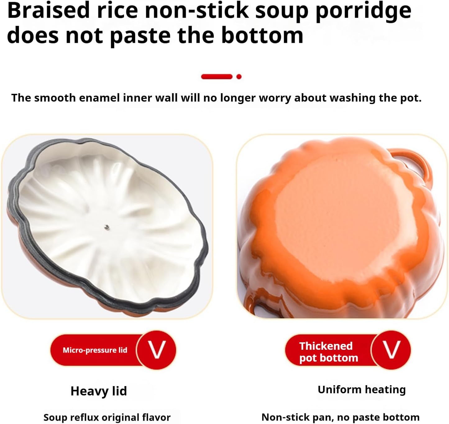 Enameled Cast Iron Dutch Oven with Lid Pumpkin Cocotte,Pumpkin Cast Iron Dutch Oven, Enameled Cast Iron Figural Pumpkin Braiser, Non-Stick Crock-Pot Stock Pot, 3-5 Servings, Halloween Thanksgiving,A