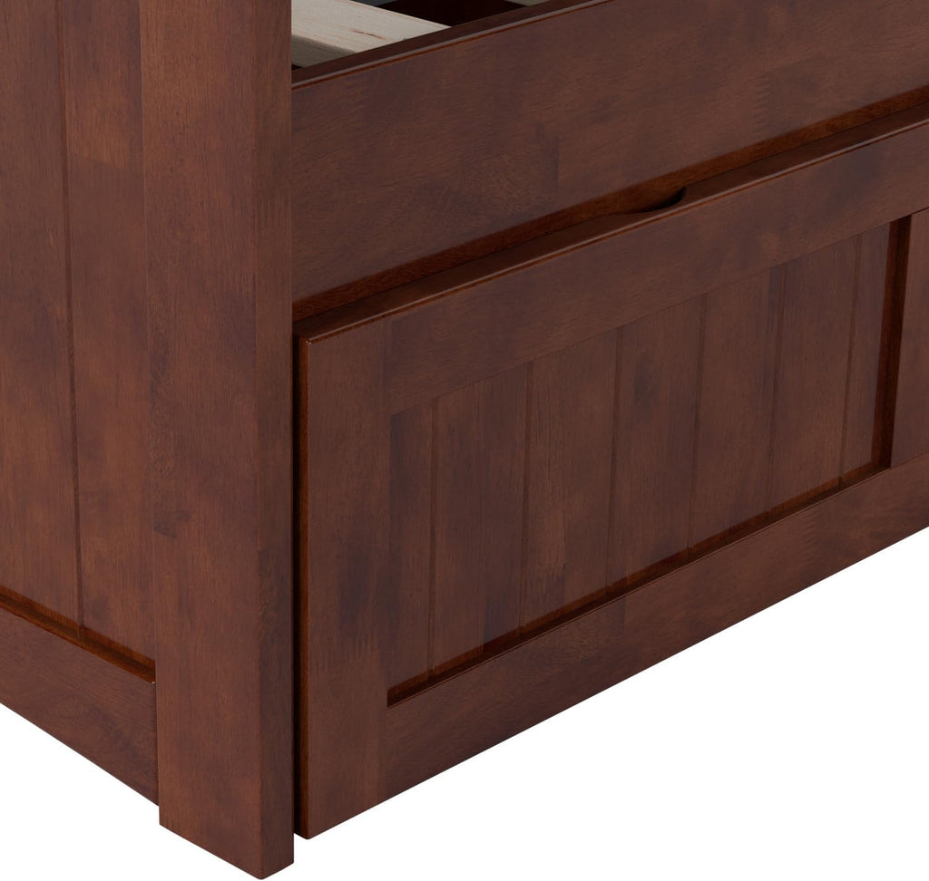 AFI, Nantucket Twin Size Wood Daybed Frame with 2 Storage Drawers, Walnut (Brown)