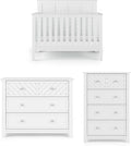Child Craft Atwood Design 4-in-1 Convertible Baby Crib Nursery Furniture Set, Baby Bed, 3 Drawer Dresser and Chest Drawer, for Babies, Toddlers and Kids Bedroom (3 Piece - Matte White)