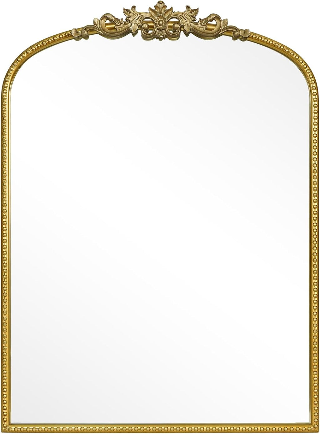 WallBeyond Gold Vintage Mirror for Vanity 22x30 Inch, Gold Antique Mirror with Ornate Frame, Arched Vintage Wall for Bathroom, Living Room, Fireplace, Entryway