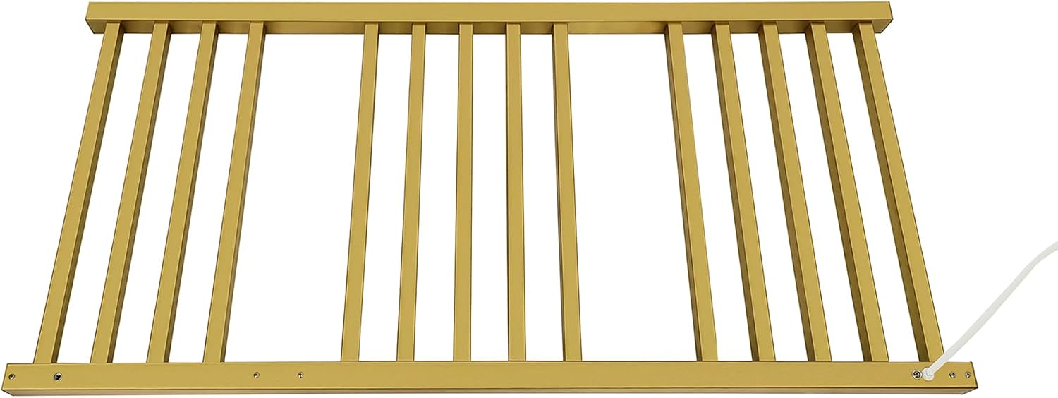 14 Bars Luxury Towel Warmers Wall Mounted Heated Towel Rack, Towel Warmer for Bathroom with Timer & Temperature Multi-Level Adjustable, Hardwired and Plug-in Compatible (Brushed Gold)