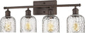 zeyu 4 Light Fixtures for Bathroom Above Mirror, Vintage Vanity Lighting Fixtures, Oil Rubbed Bronze Finish with Clear Hammered Glass, ZJF63B-4W ORB
