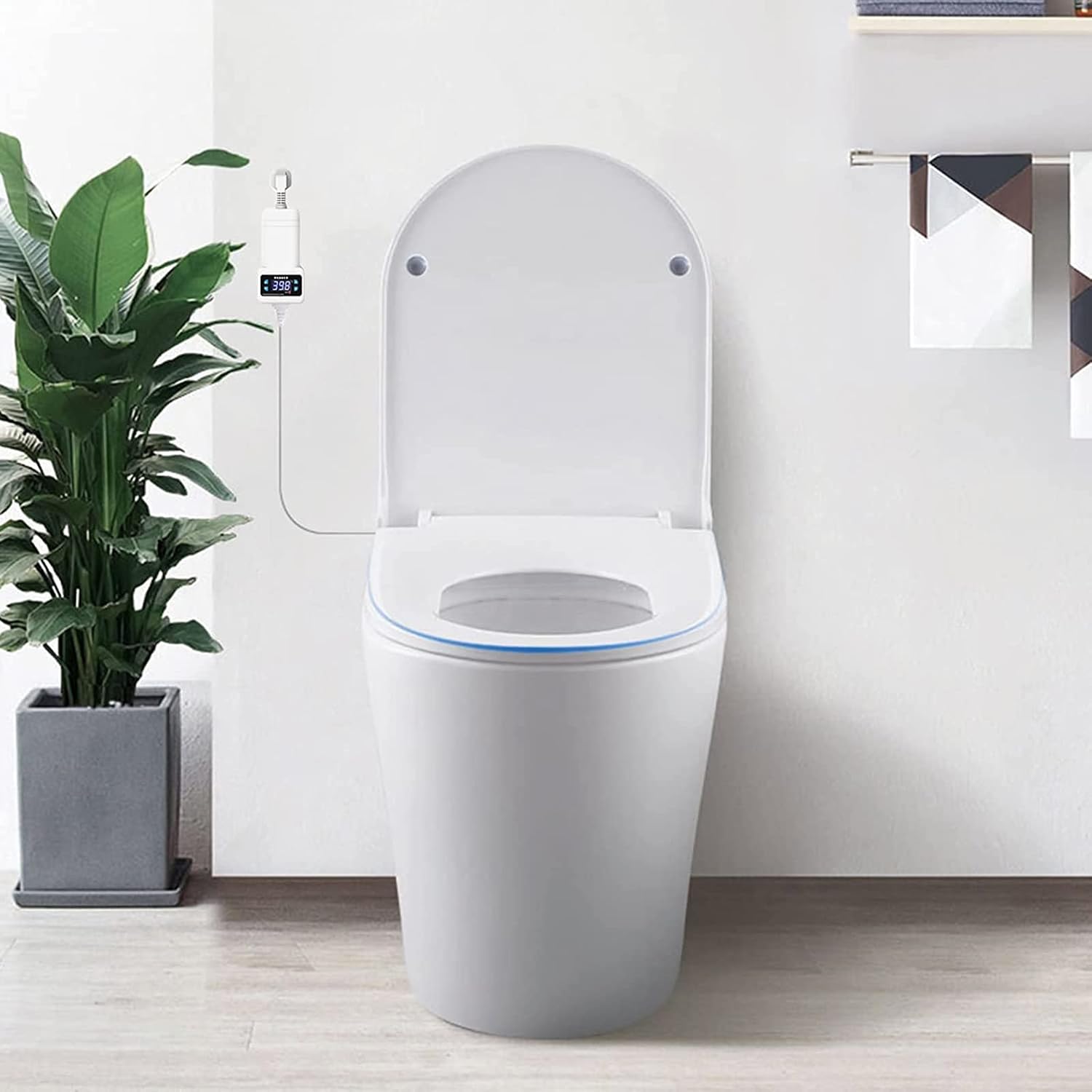Toilet seat soft close toilet seat Smart Toilet Seat, Electric Bidet Toilet Seat, Heated Seat, Easy Install, Eco Power Save, Heated Toilet Seat Soft Close,Adjustable Temperature 33-48℃, D Shape