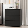 Nightstand with 3 Drawers, Modern Bedroom End Table with No Handle, Wooden Bedside Storage Cabinet, Black 30.3' W x 32.3' H