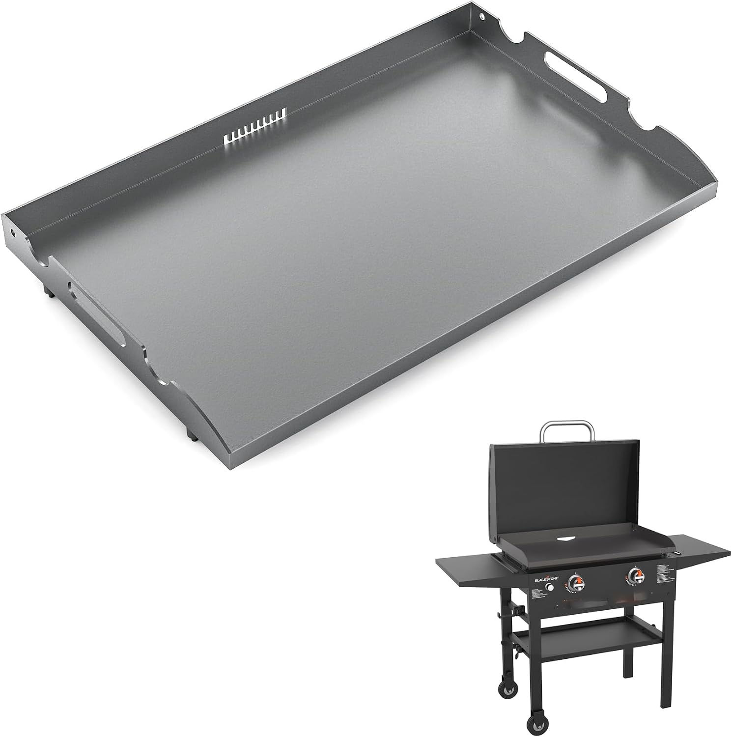 New Upgrade 28 Inch Griddle Replacement Top for Blackstone 28' Flat Top Grill 1803 1924 1883 1853, Gas Griddle Replacement Parts Top with Rear Grease System for Most Blackstone 28' Flat Top Grill
