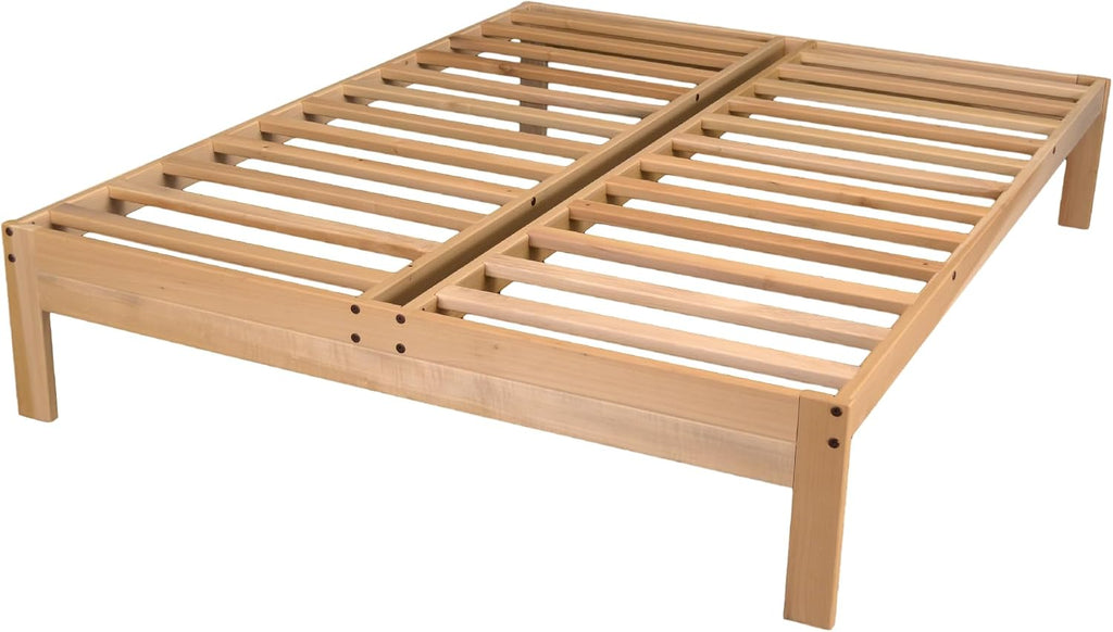 KD Frames Nomad Platform Bed - Twin XL Bed - Unfinished Wood Bed Frame - Minimalist Swedish Design - Natural Wood Bed - Easy Assembly, No Box Spring Needed - Solid Wood Twin XL Platform Bed