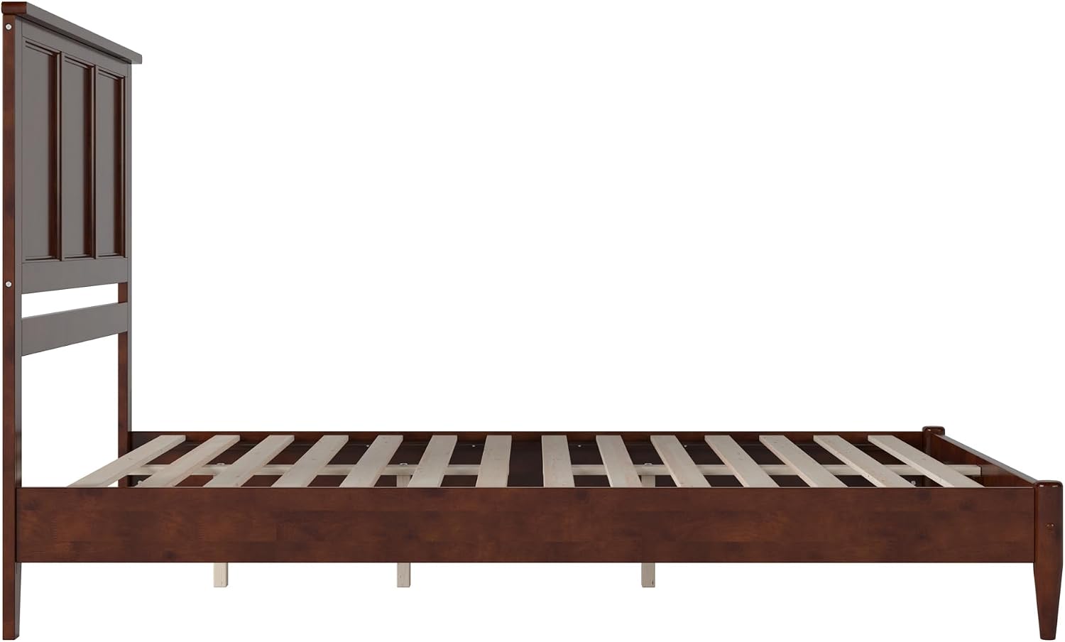AFI, Charlotte Queen Solid Wood Low Profile Platform Bed, Walnut